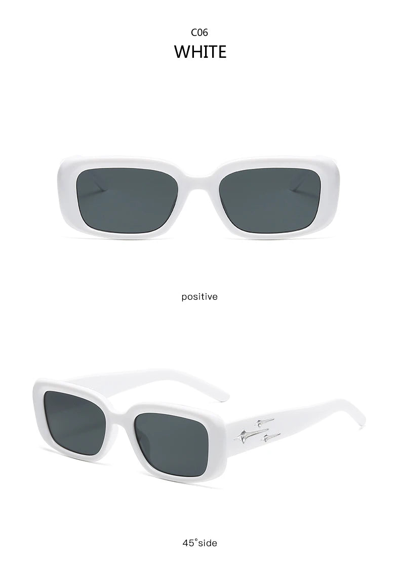 Retro Y2K Small Square Sunglasses – Fashion Cat Eye Mirror Shades