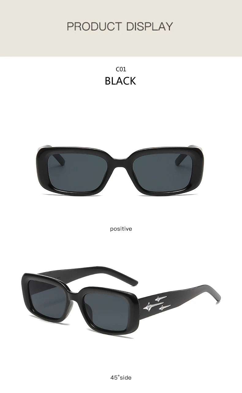 Retro Y2K Small Square Sunglasses – Fashion Cat Eye Mirror Shades
