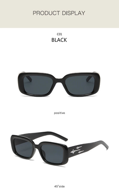 Retro Y2K Small Square Sunglasses – Fashion Cat Eye Mirror Shades