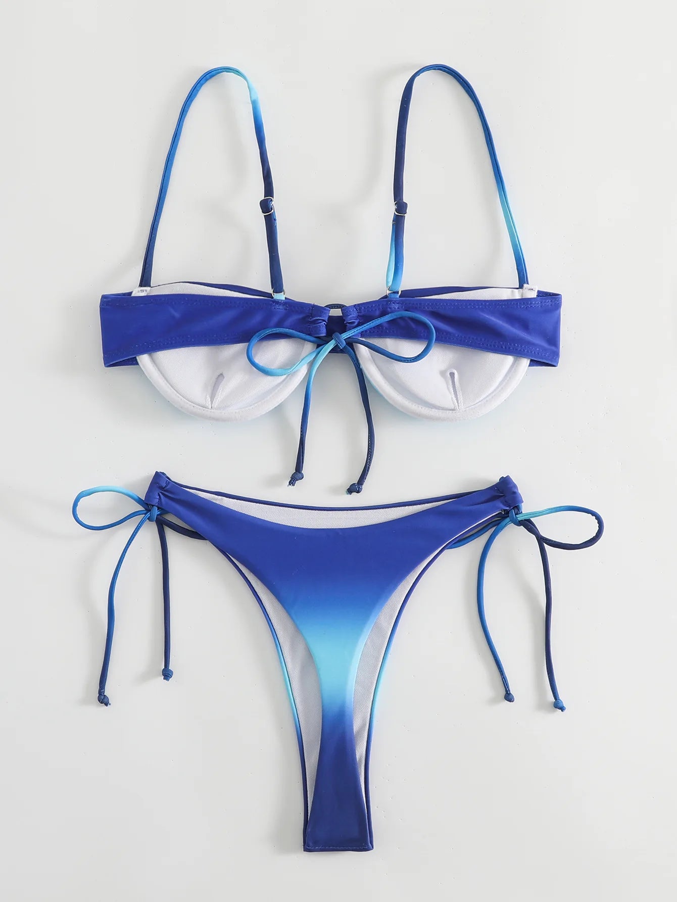 Gradient Orange High Waist Bikini Set – Women’s Print Beach Swimsuit