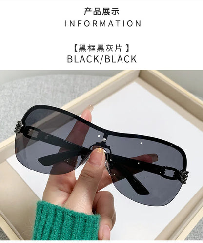 Trendy Y2K Oval Sunglasses – Colorful Mirror Punk Fashion Shades