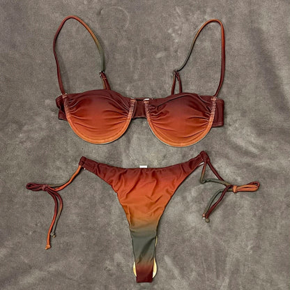 Sexy Push Up Micro Bikini Set – Women’s Brazilian Low Waist Patchwork Swimwear