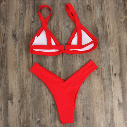 Sexy Push Up Triangle Bikini Set – Women’s Y2K Two Piece Swimwear