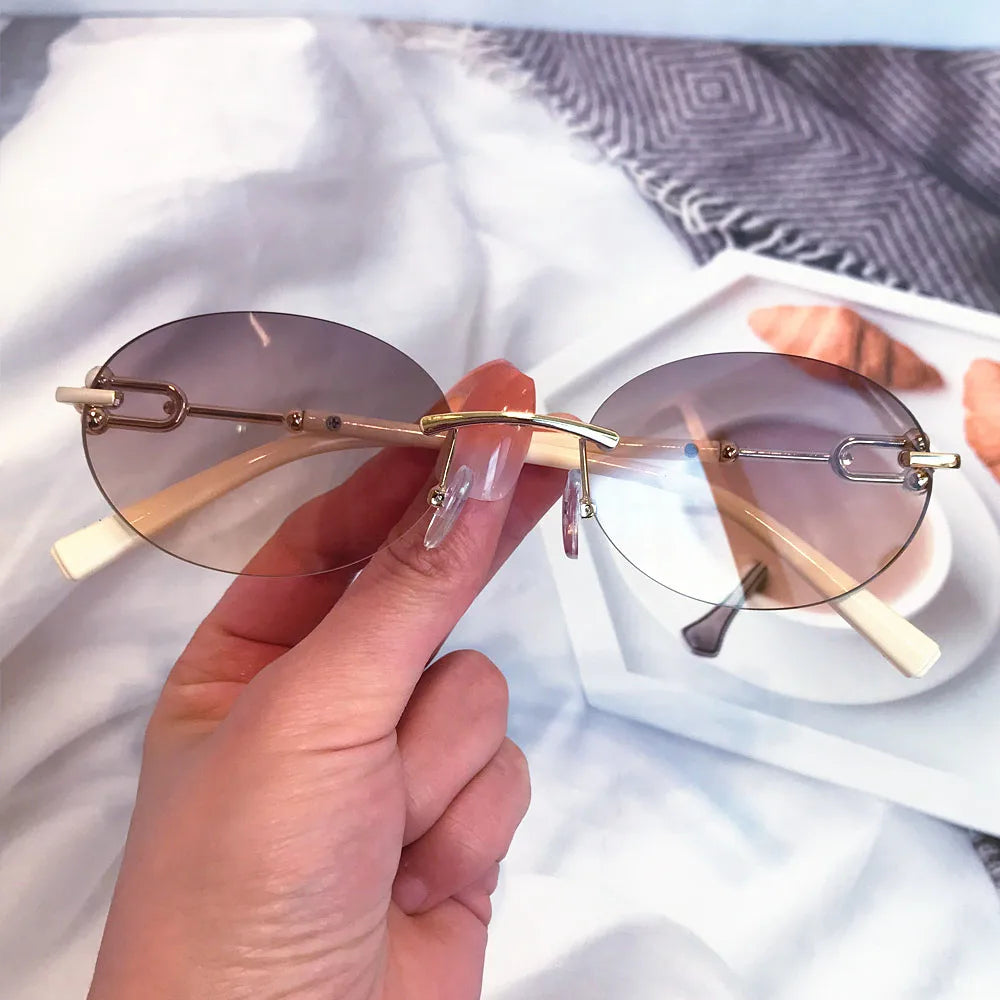 New Fashion Alloy Sunglasses for Women Elegant Outdoor Driving Sun Glasses Stylish Ladies Shades