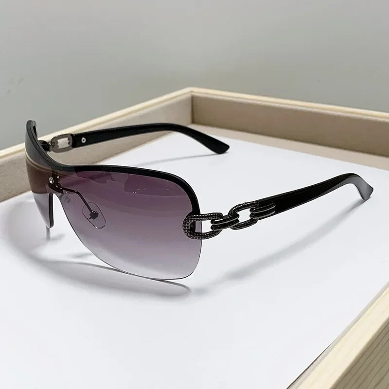 Trendy Y2K Oval Sunglasses – Colorful Mirror Punk Fashion Shades