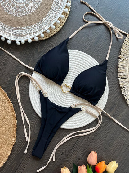 Sexy Print Brazilian Bikini Set – Women’s Thong Beach Swimwear