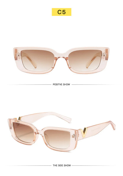 Vintage Designer Small Square Sunglasses – Classic Black Women’s Shades