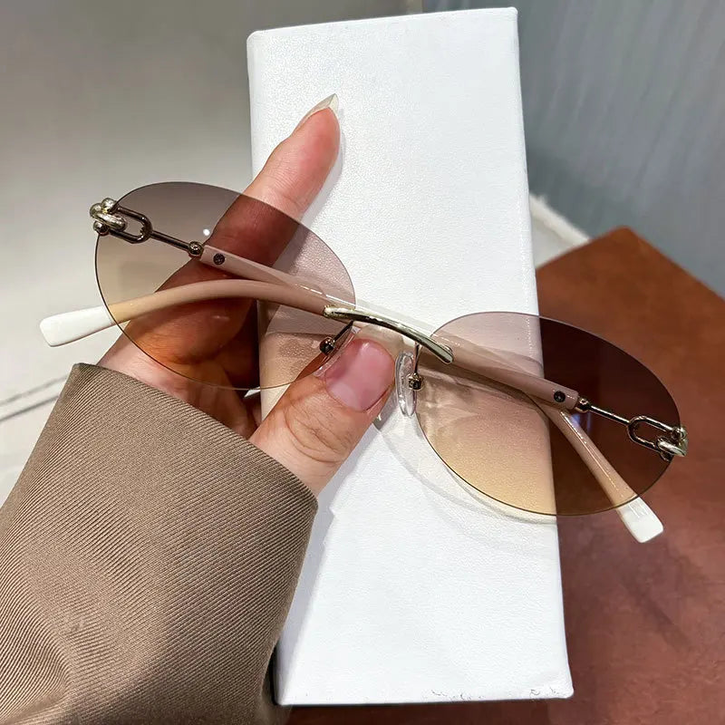 New Fashion Alloy Sunglasses for Women Elegant Outdoor Driving Sun Glasses Stylish Ladies Shades