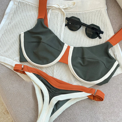 Sexy Push Up Micro Bikini Set – Women’s Brazilian Low Waist Patchwork Swimwear