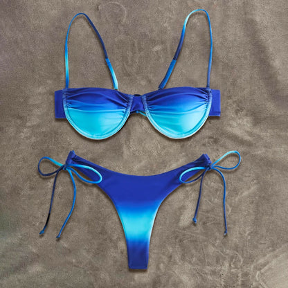 Sexy Push Up Micro Bikini Set – Women’s Brazilian Low Waist Patchwork Swimwear