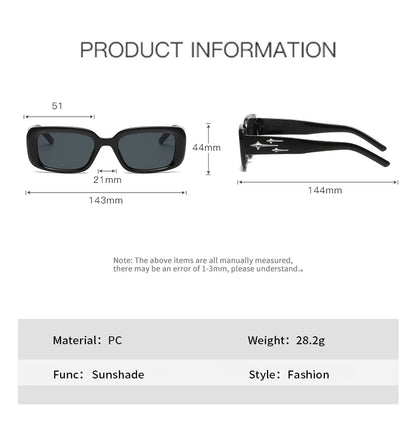Retro Y2K Small Square Sunglasses – Fashion Cat Eye Mirror Shades