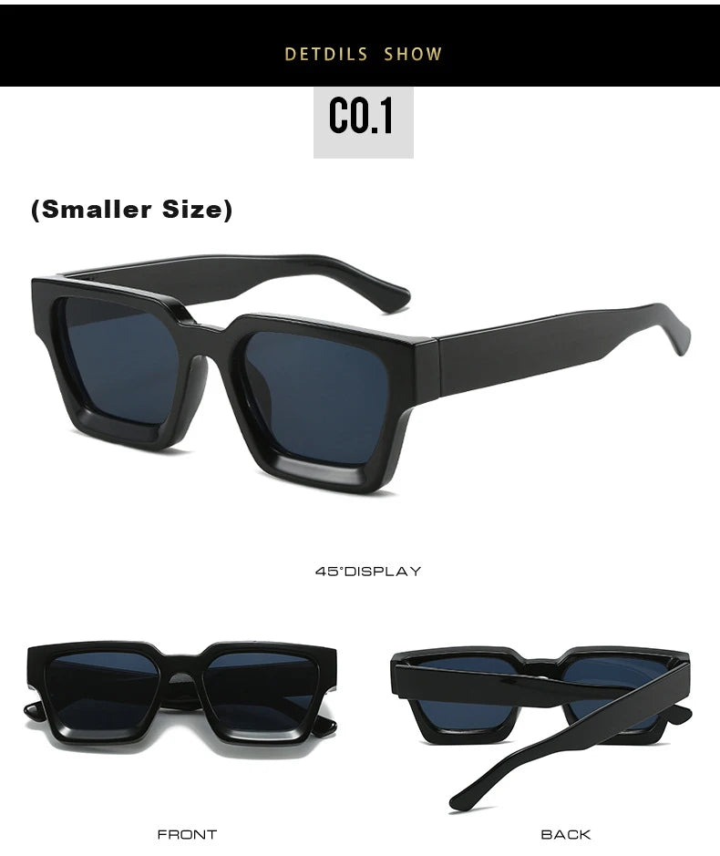 Retro Small Square Sunglasses – Vintage Designer UV400 Shades