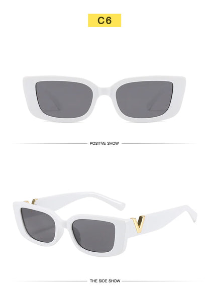Vintage Designer Small Square Sunglasses – Classic Black Women’s Shades