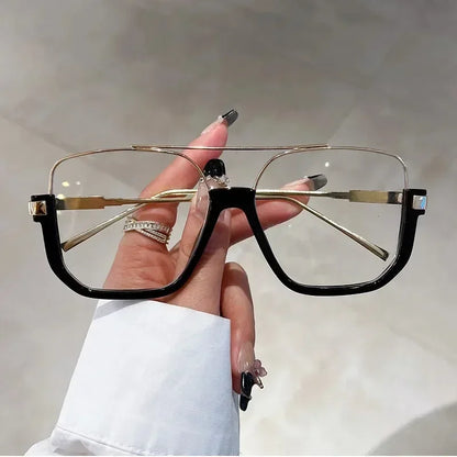 Retro Pilot Metal Sunglasses – Korean Style Square UV400 Shades for Women