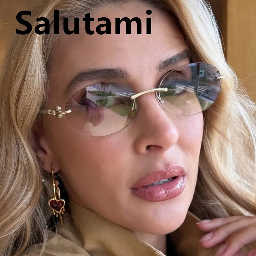 New Fashion Alloy Sunglasses for Women Elegant Outdoor Driving Sun Glasses Stylish Ladies Shades
