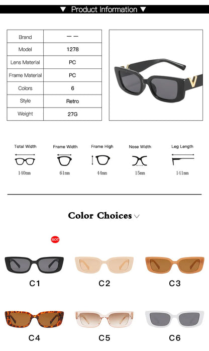 Vintage Designer Small Square Sunglasses – Classic Black Women’s Shades