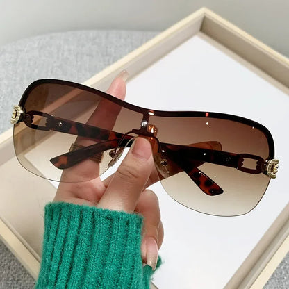 Trendy Y2K Oval Sunglasses – Colorful Mirror Punk Fashion Shades