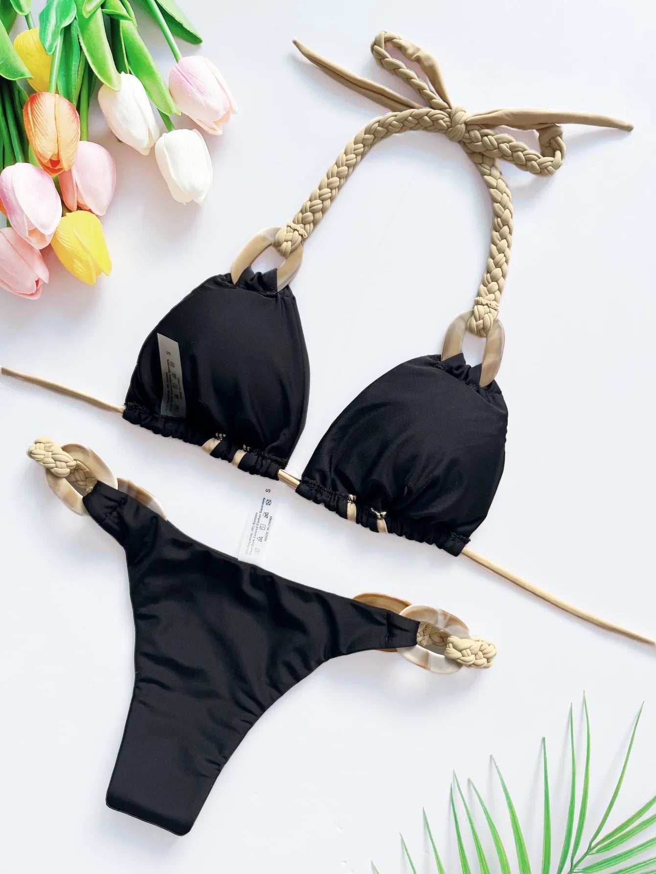 Women’s Sexy Brazilian Ring Bikini – Halter Micro Beach Swimsuit