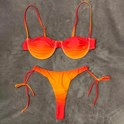 Sexy Push Up Micro Bikini Set – Women’s Brazilian Low Waist Patchwork Swimwear