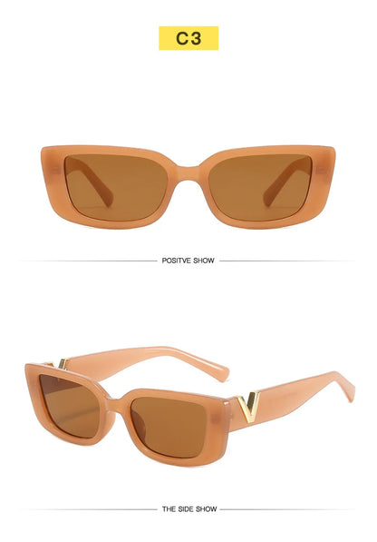 Vintage Designer Small Square Sunglasses – Classic Black Women’s Shades