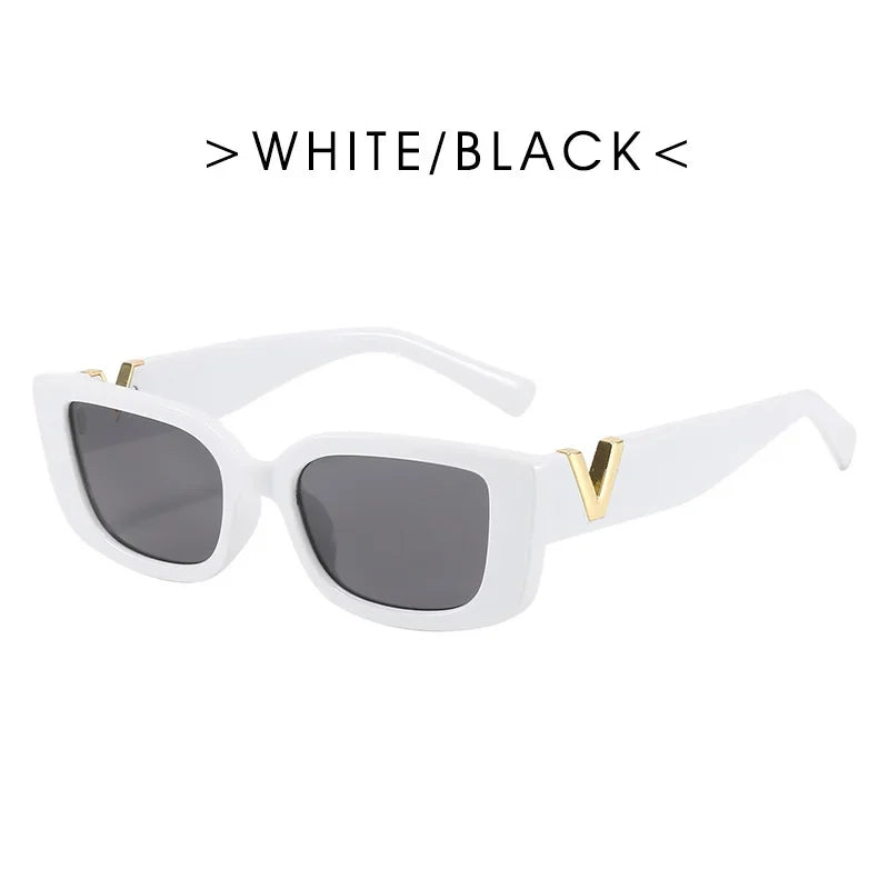 Vintage Designer Small Square Sunglasses – Classic Black Women’s Shades