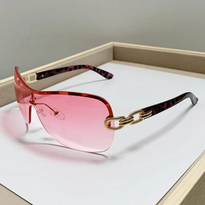 Trendy Y2K Oval Sunglasses – Colorful Mirror Punk Fashion Shades