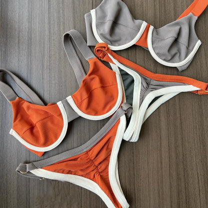 Sexy Push Up Micro Bikini Set – Women’s Brazilian Low Waist Patchwork Swimwear