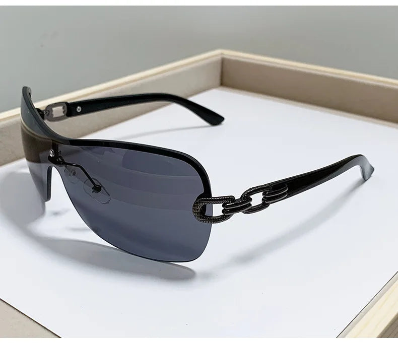 Trendy Y2K Oval Sunglasses – Colorful Mirror Punk Fashion Shades