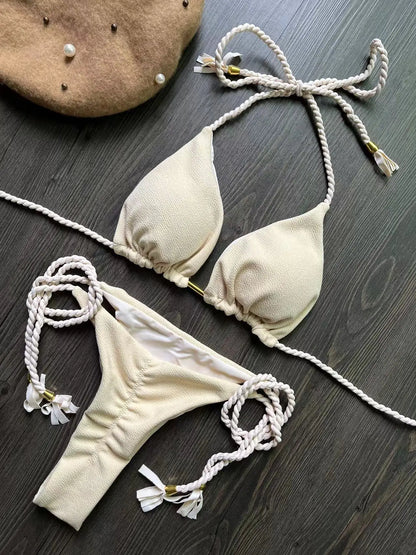 RUOTONGSEPT Sexy Bandage Bikini Set – Brazilian Triangle Two-Piece Swimwear ☀️