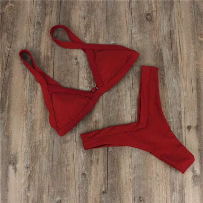 Sexy Push Up Triangle Bikini Set – Women’s Y2K Two Piece Swimwear