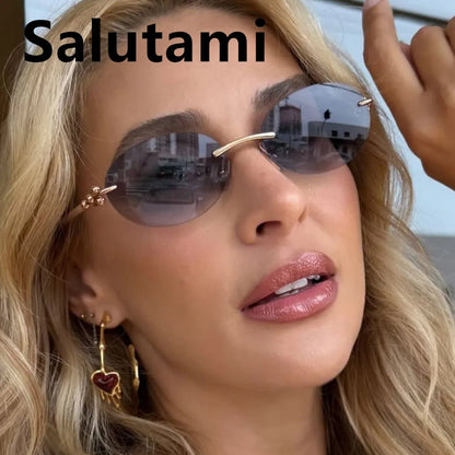 New Fashion Alloy Sunglasses for Women Elegant Outdoor Driving Sun Glasses Stylish Ladies Shades