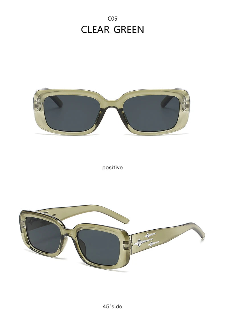 Retro Y2K Small Square Sunglasses – Fashion Cat Eye Mirror Shades
