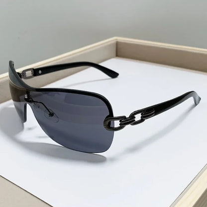 Trendy Y2K Oval Sunglasses – Colorful Mirror Punk Fashion Shades