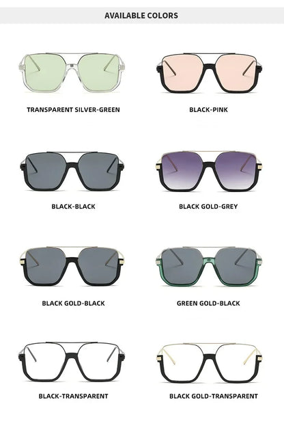 Retro Pilot Metal Sunglasses – Korean Style Square UV400 Shades for Women