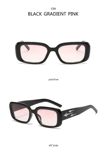 Retro Y2K Small Square Sunglasses – Fashion Cat Eye Mirror Shades