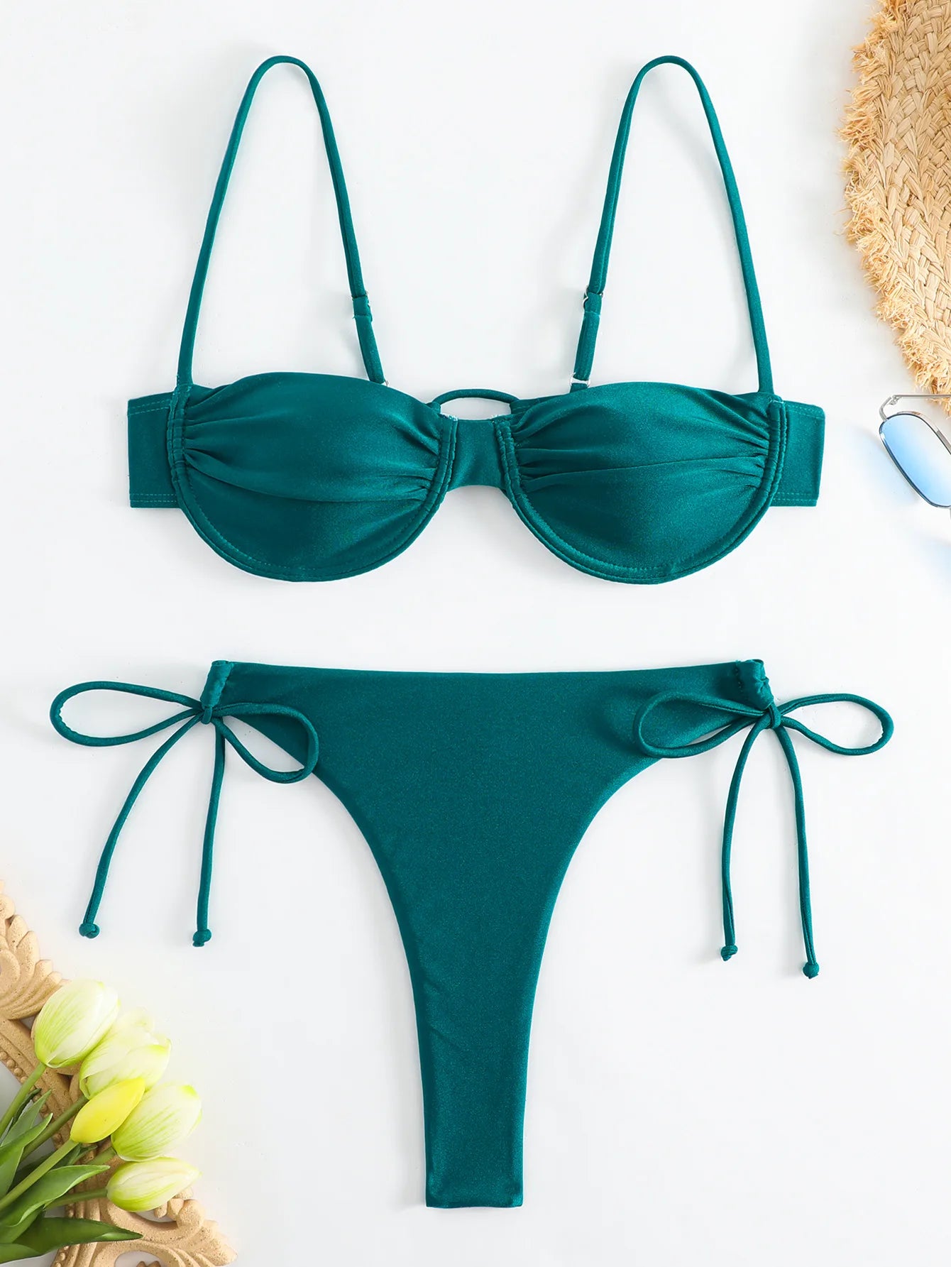 Gradient Orange High Waist Bikini Set – Women’s Print Beach Swimsuit