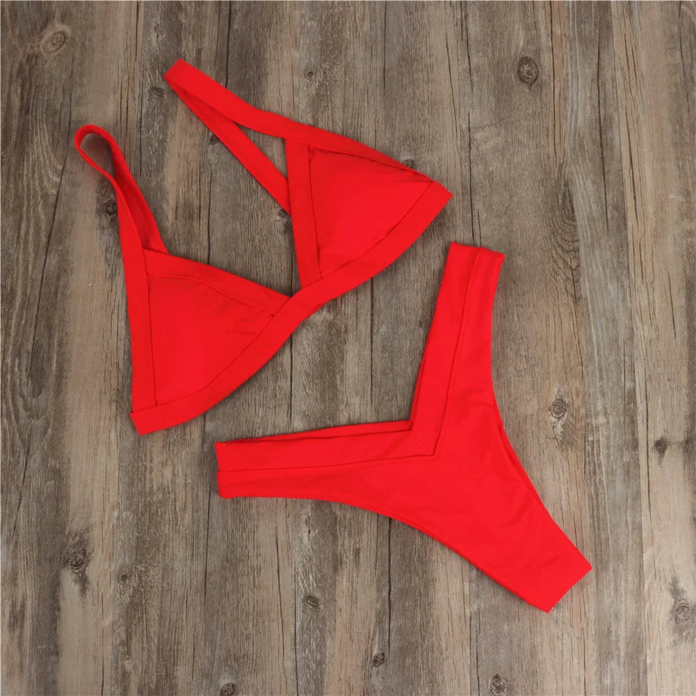 Sexy Push Up Triangle Bikini Set – Women’s Y2K Two Piece Swimwear