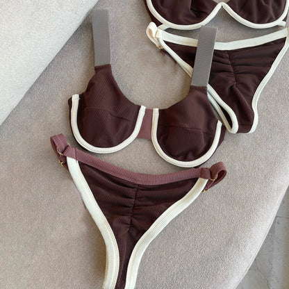 Sexy Push Up Micro Bikini Set – Women’s Brazilian Low Waist Patchwork Swimwear