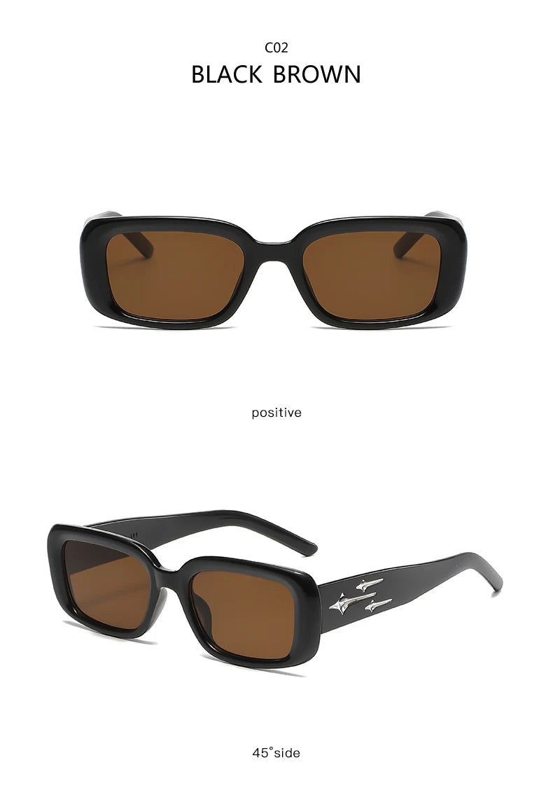 Retro Y2K Small Square Sunglasses – Fashion Cat Eye Mirror Shades