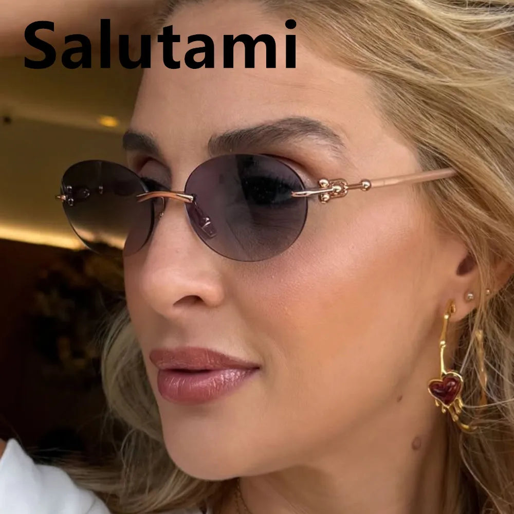 New Fashion Alloy Sunglasses for Women Elegant Outdoor Driving Sun Glasses Stylish Ladies Shades