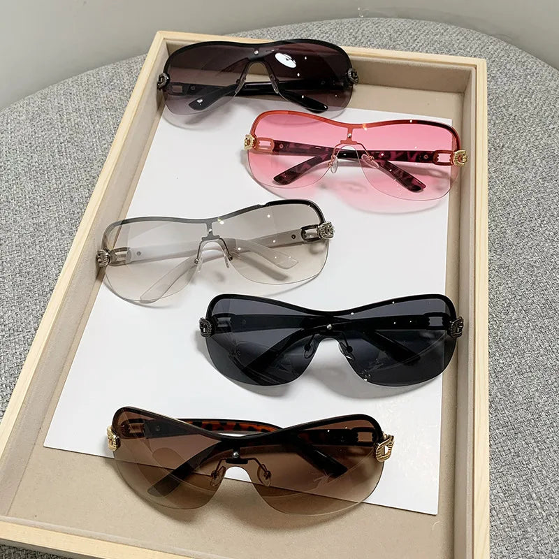 Trendy Y2K Oval Sunglasses – Colorful Mirror Punk Fashion Shades