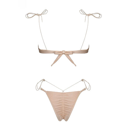 Sexy Push-Up Embroidered Bikini Set