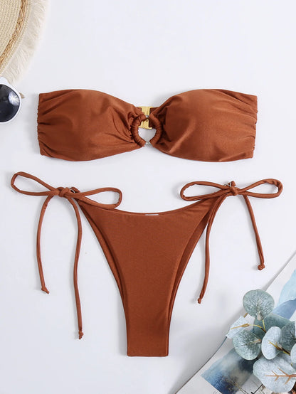 Sexy Push Up Bikini Set – Women’s Solid Two Piece Swimsuit