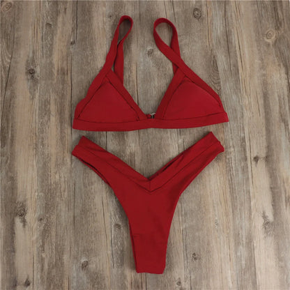 Sexy Push Up Triangle Bikini Set – Women’s Y2K Two Piece Swimwear
