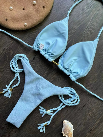 RUOTONGSEPT Sexy Bandage Bikini Set – Brazilian Triangle Two-Piece Swimwear ☀️