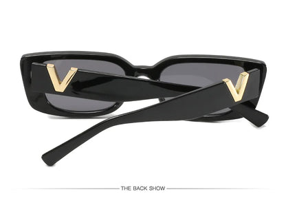 Vintage Designer Small Square Sunglasses – Classic Black Women’s Shades