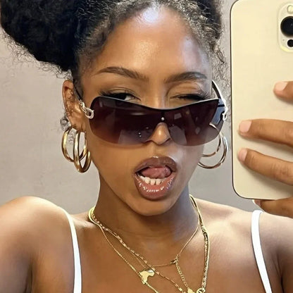 Trendy Y2K Oval Sunglasses – Colorful Mirror Punk Fashion Shades