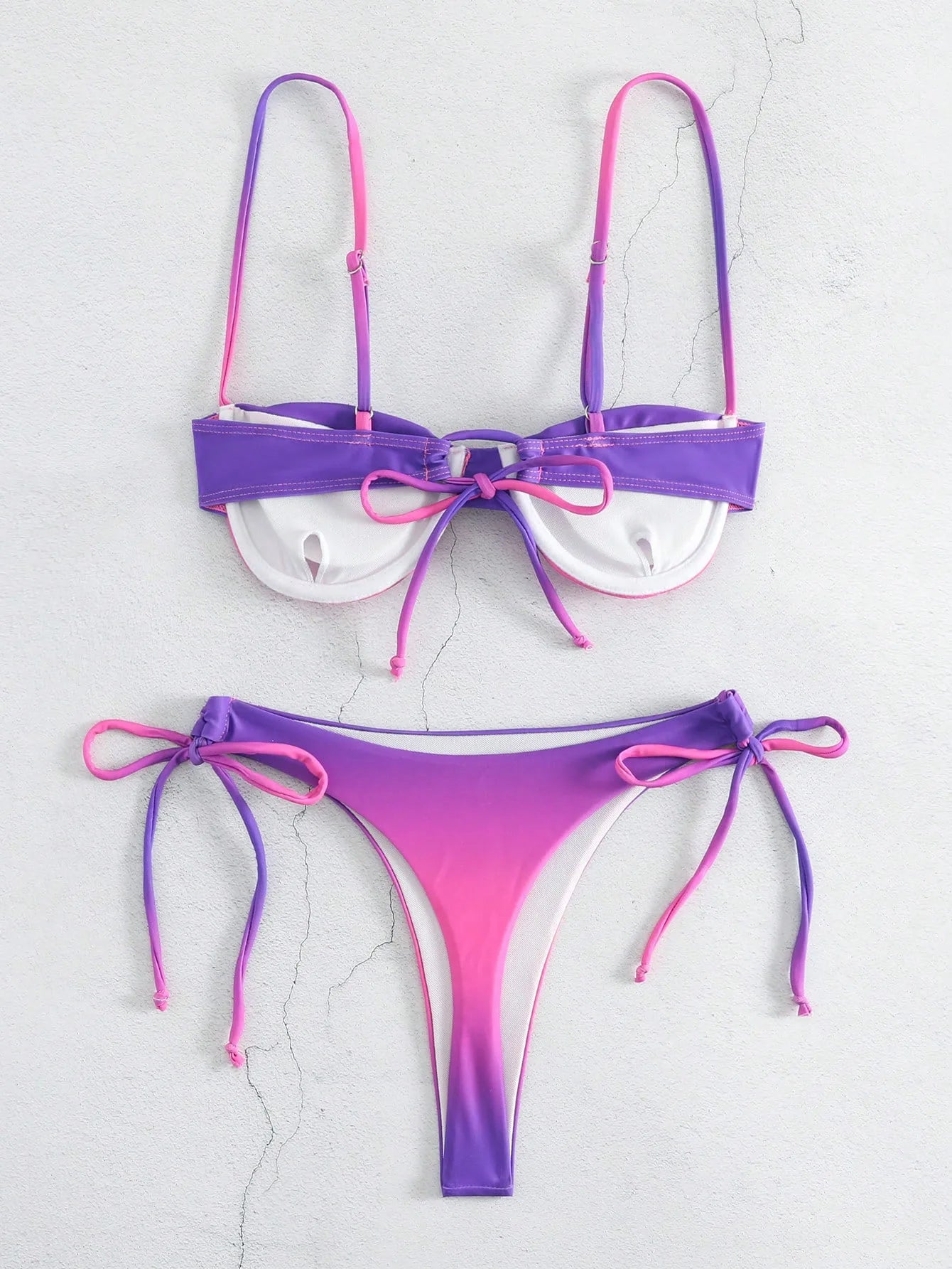 Gradient Orange High Waist Bikini Set – Women’s Print Beach Swimsuit