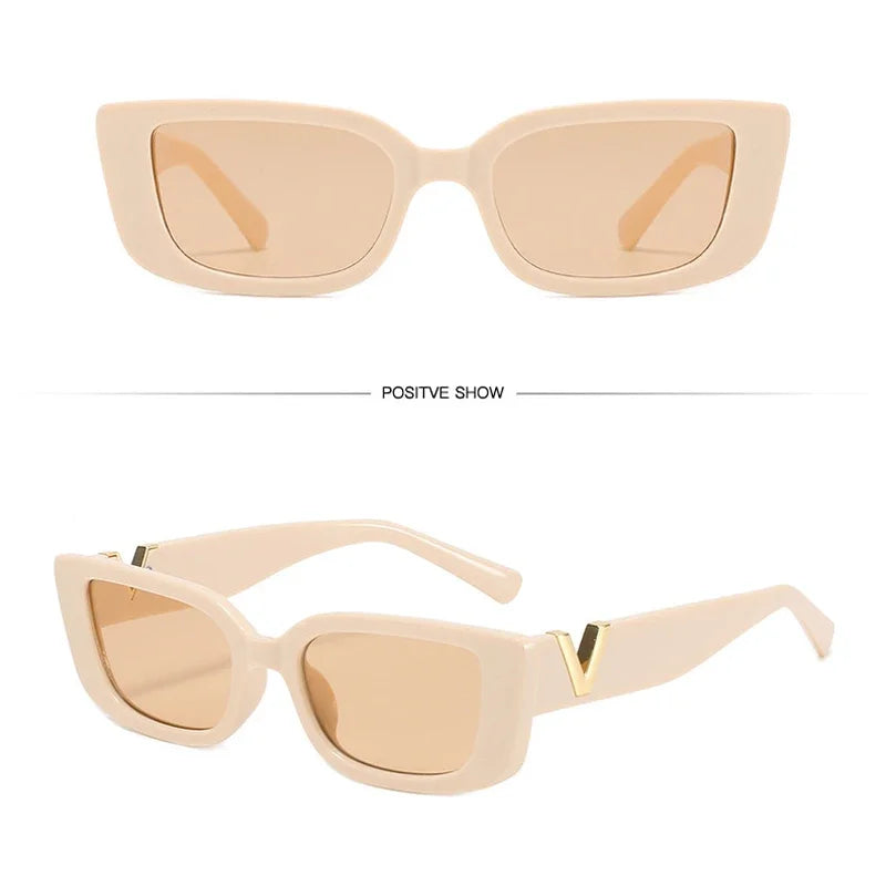 Vintage Designer Small Square Sunglasses – Classic Black Women’s Shades