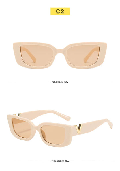 Vintage Designer Small Square Sunglasses – Classic Black Women’s Shades